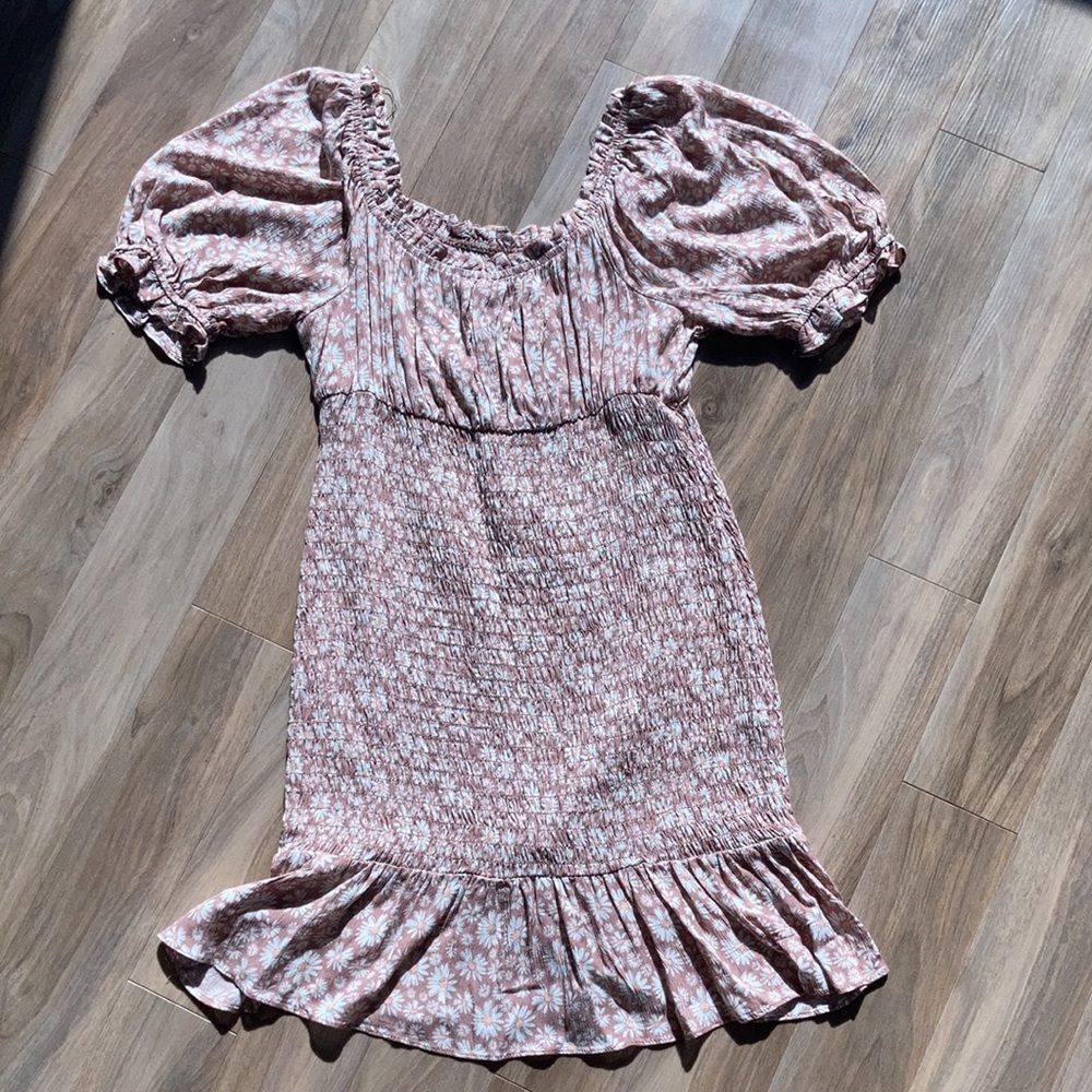 3/$33 Lily rose dress floral print Smocked puff sleeve cottagecore boho M jr - Picture 13 of 16